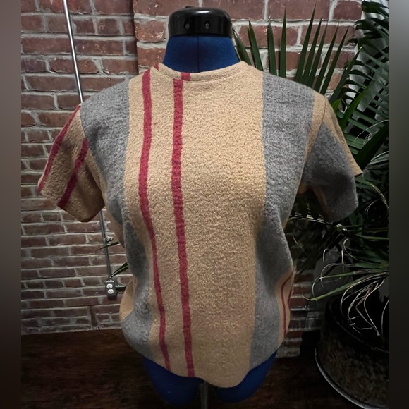 100% Wool Billy Reid Striped Tee - Picture 1 of 5